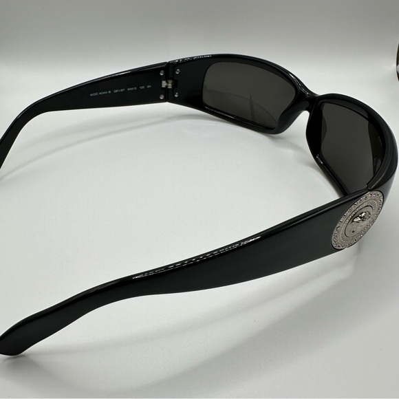 Versace 4044-B Sunglasses Black Silver Coin Medusa Swarovski - Picture 5 of 11